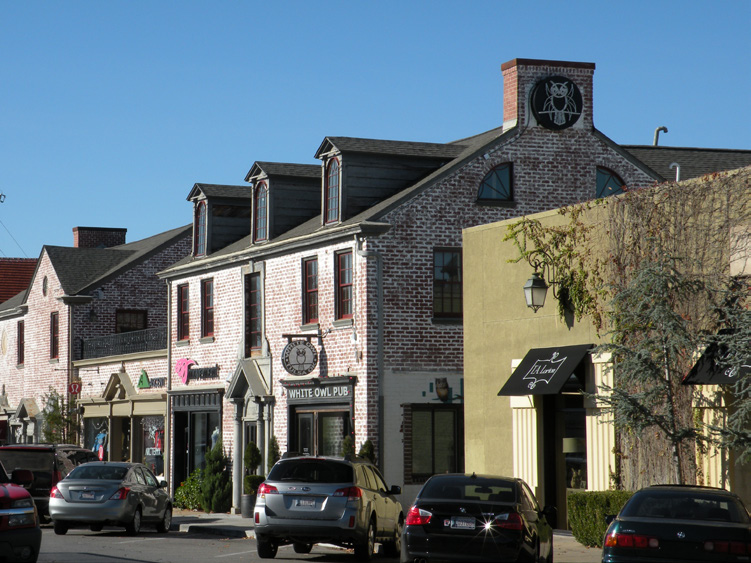 Cherry Street includes many buildings that have office space above shops and restaurants.