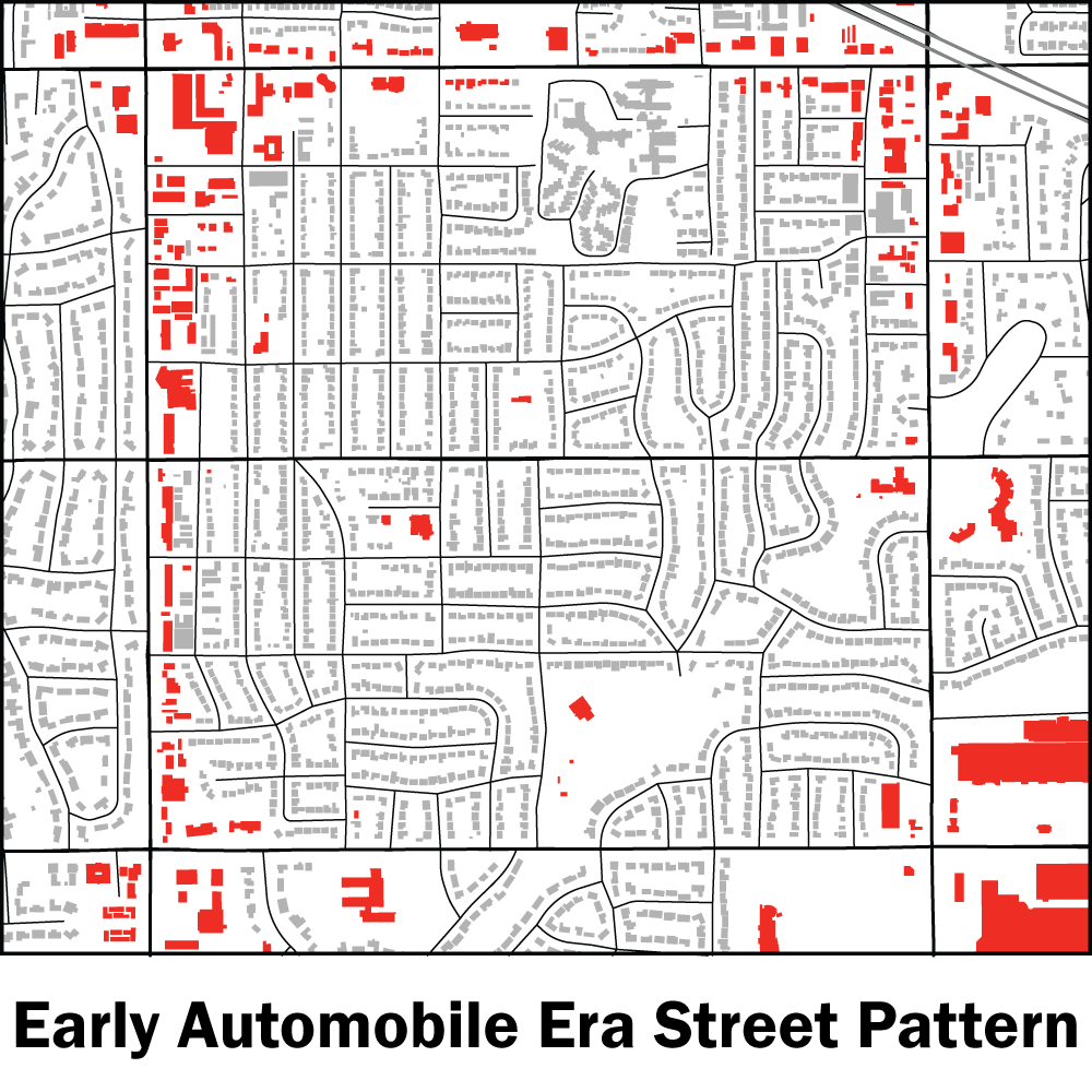 Early Automobile Era Street Pattern