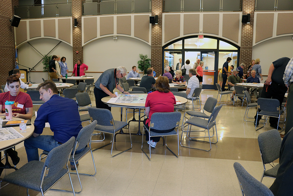 People gathered for a community planning meeting in Berryhill