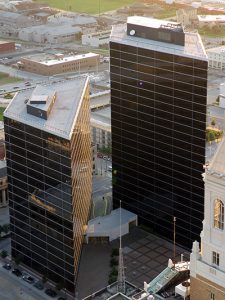 View of Williams Towers 1 and 2. Tulsa Planning Office is located in Tower 2.