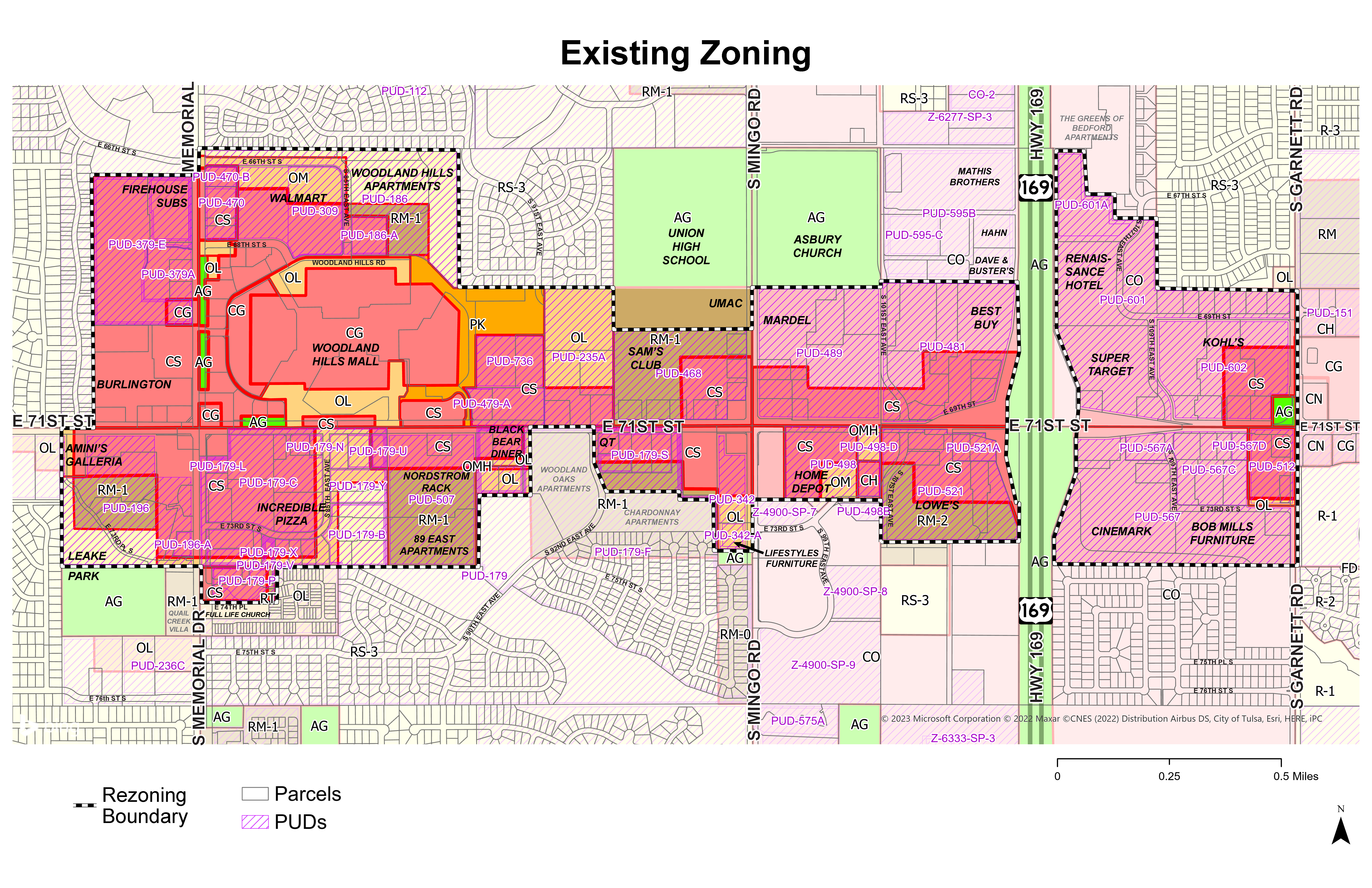 Existing Zoning along the 71st Street Corridor