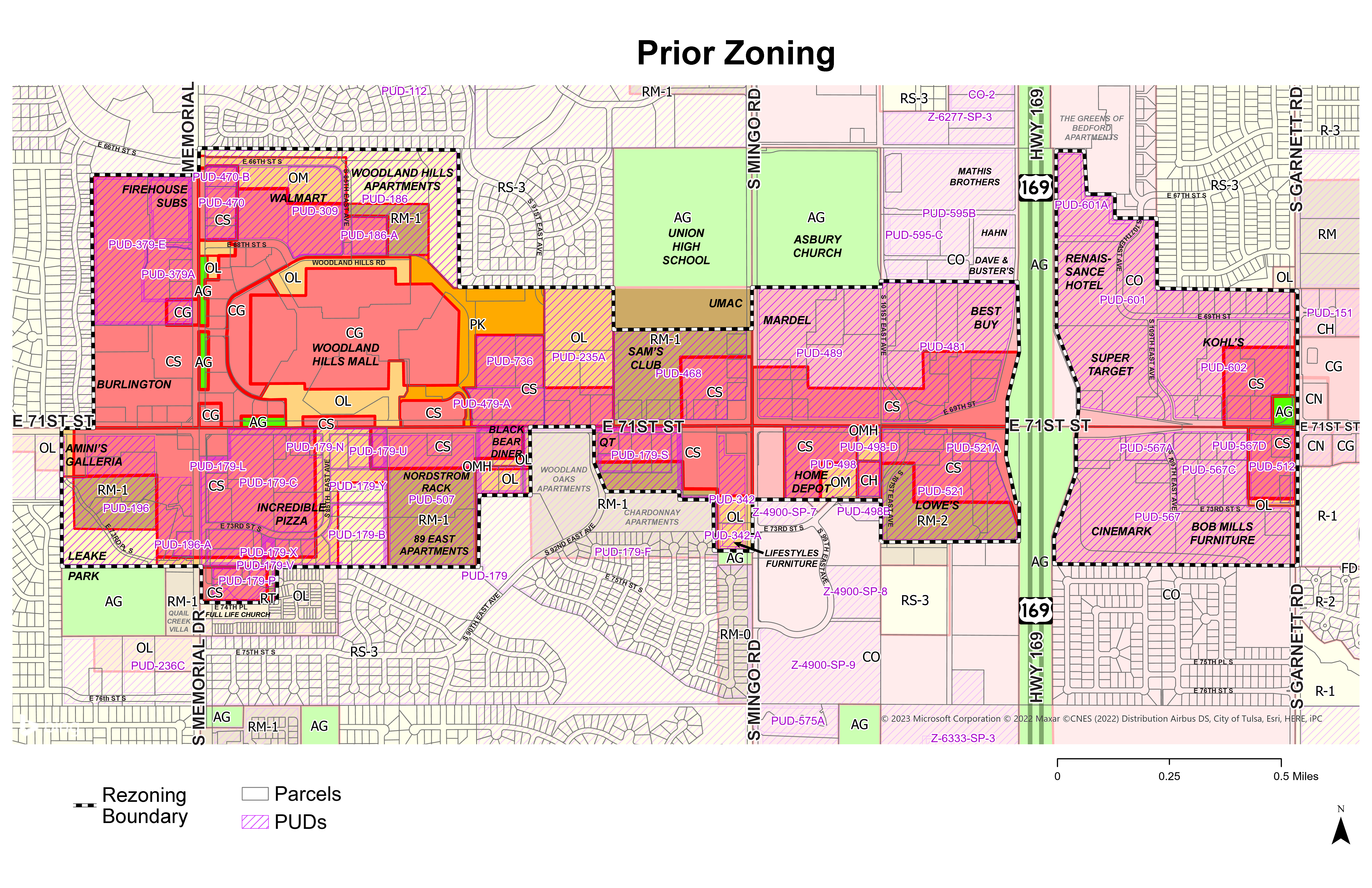 Map of previous Zoning along 71st Street Corridor