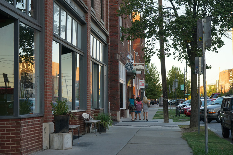 Apartments and offices are commonly found above restaurants and galleries in the Brady Arts District.